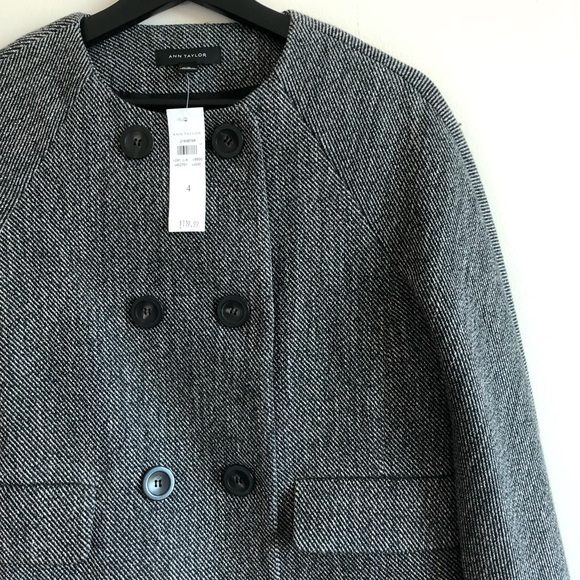 Ann Taylor Gray Mod Double Breasted Jacket - Picture 3 of 6
